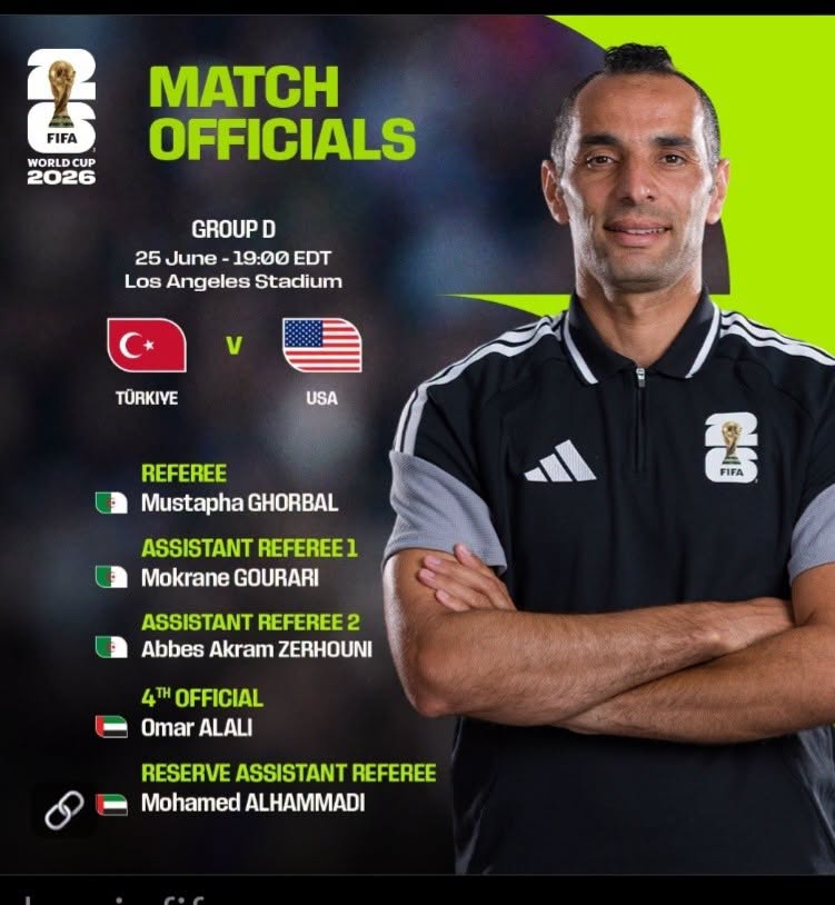 Ghorbal au sifflet du match Turquie – États-Unis